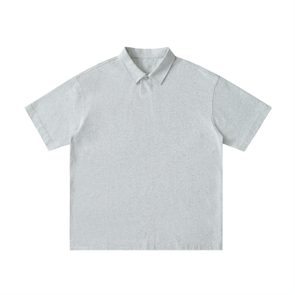Aonaran Varsity Loose Cotton Short-Sleeve Polo Shirt