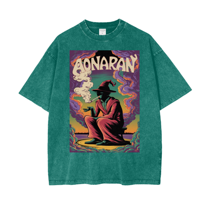 Aonaran Graphic Acid Wash Oversize T-Shirt