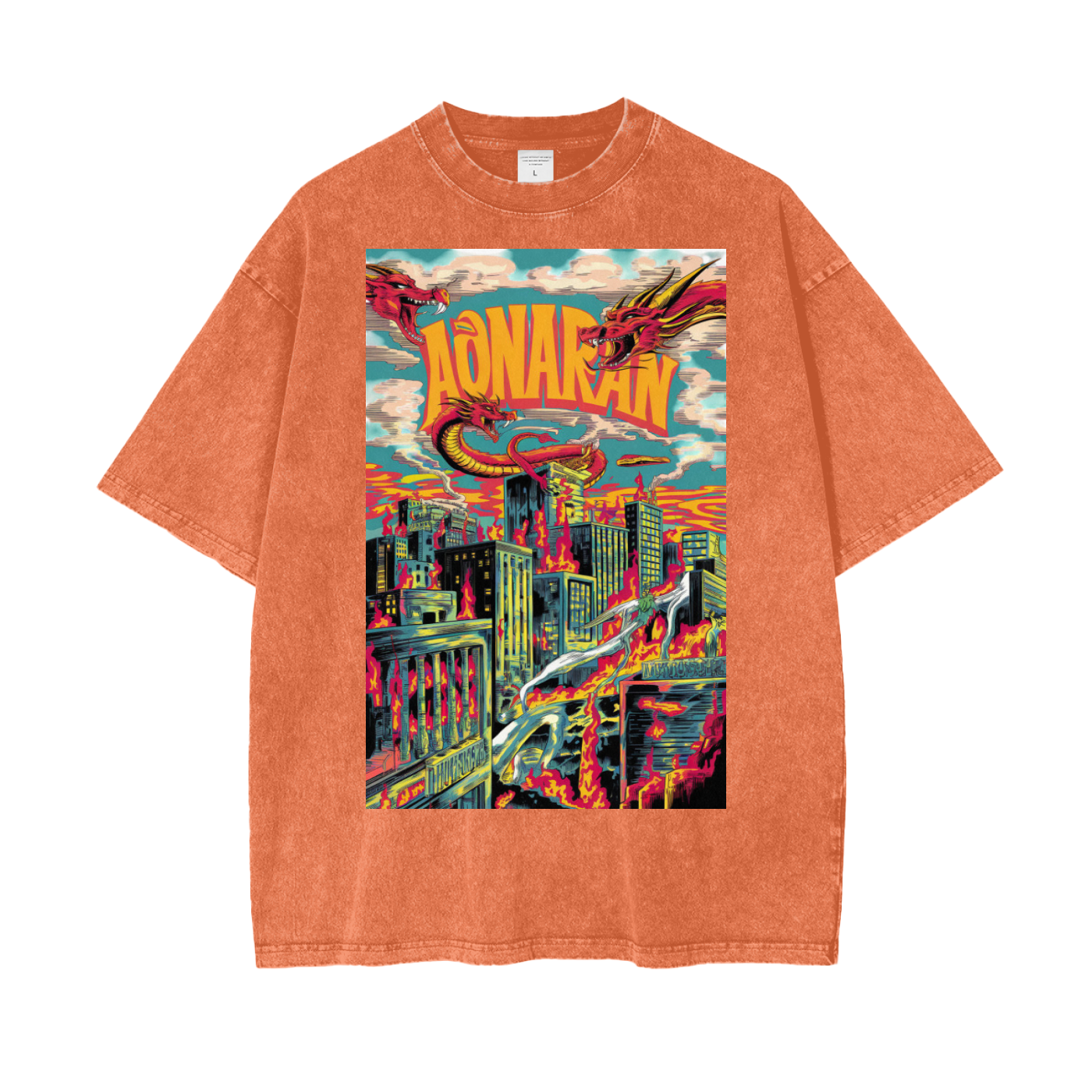 Aonaran Graphic Acid Wash Oversize T-Shirt