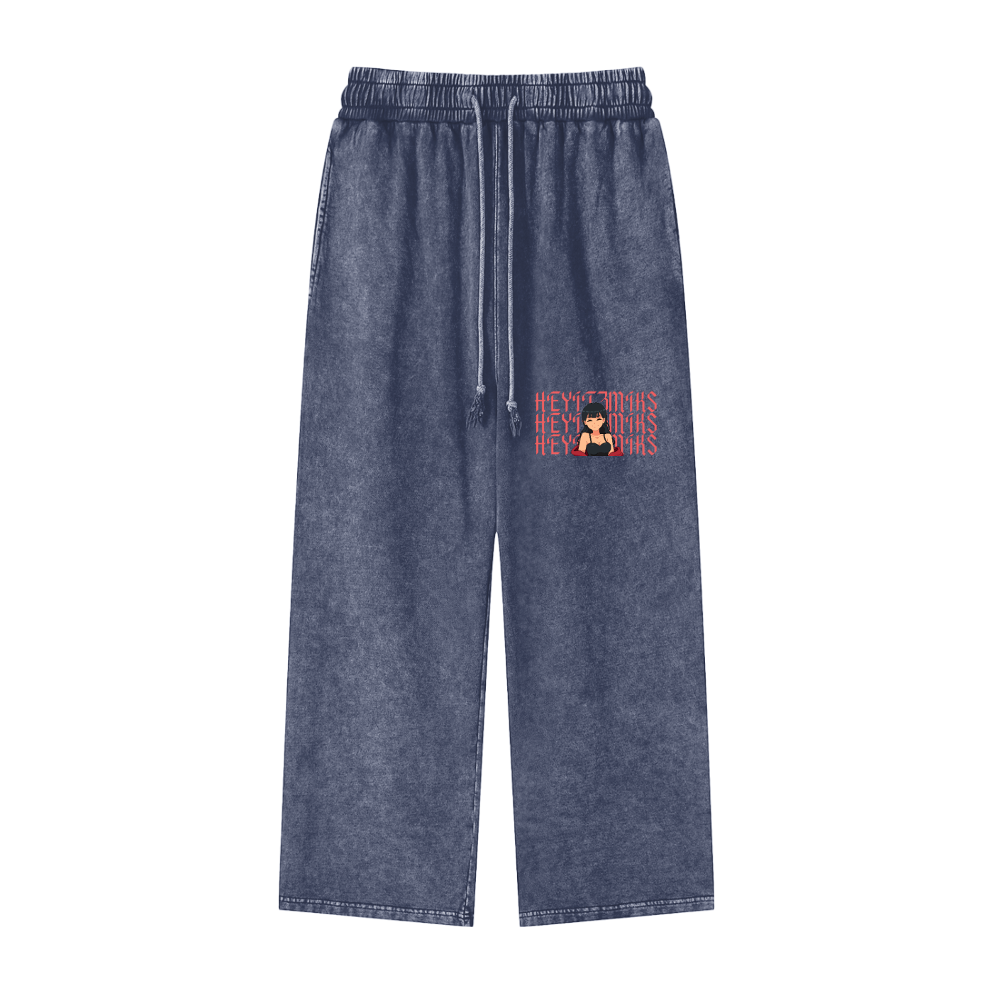HeyItzMiks Acid Wash Straight Leg Pants
