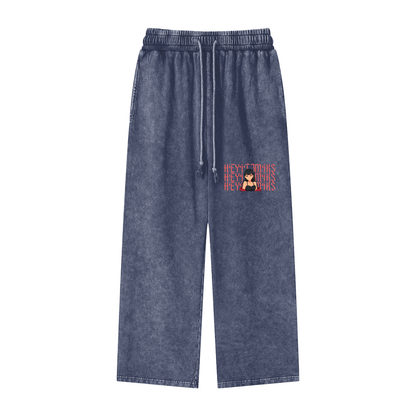 HeyItzMiks Acid Wash Straight Leg Pants