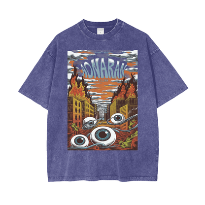 Aonaran Graphic Acid Wash Oversize T-Shirt