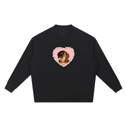 Marie B-Day Collection Knitted Round Neck Oversize Sweatshirt