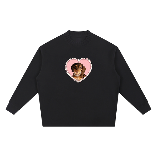 Marie B-Day Collection Knitted Round Neck Oversize Sweatshirt