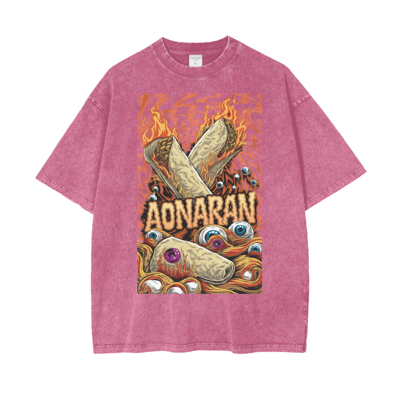 Aonaran Graphic Acid Wash Oversize T-Shirt