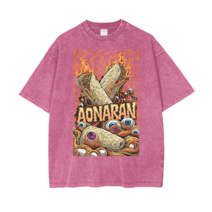 Aonaran Graphic Acid Wash Oversize T-Shirt