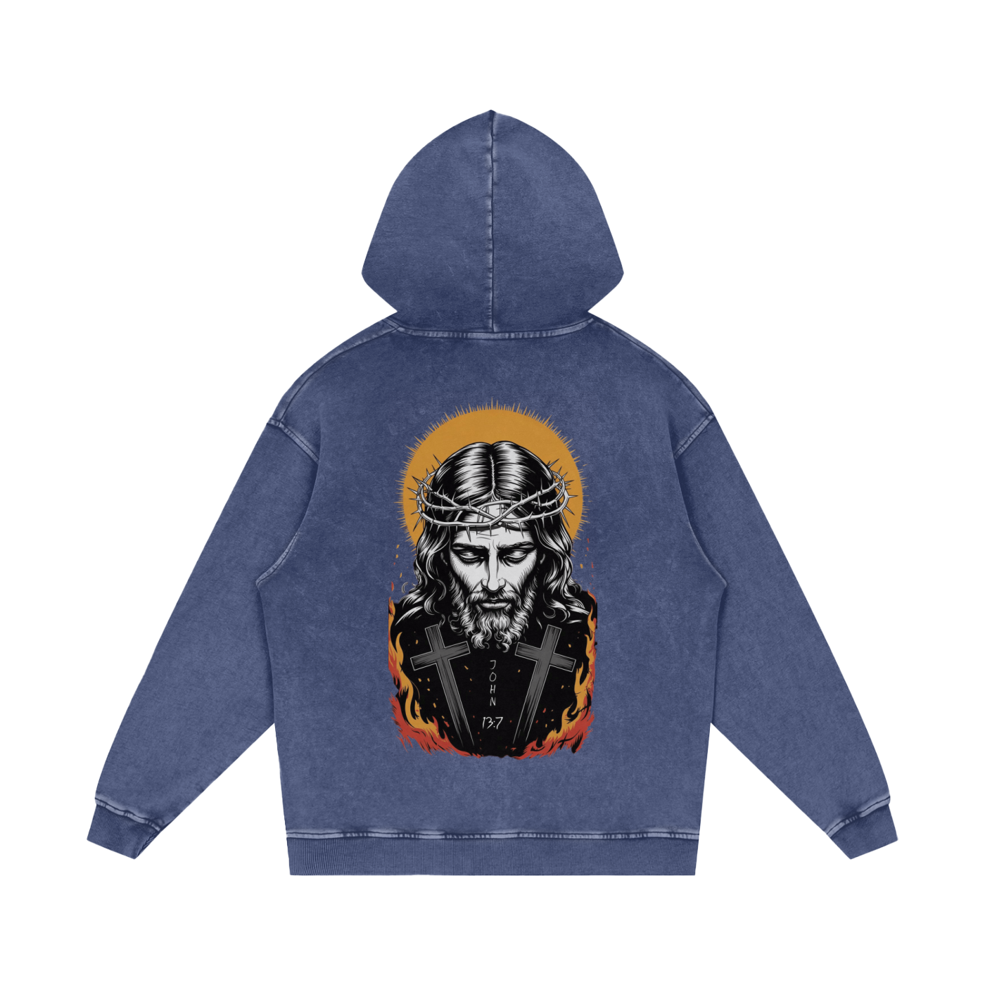 Jesus is King Acid Wash Oversize Hoodie