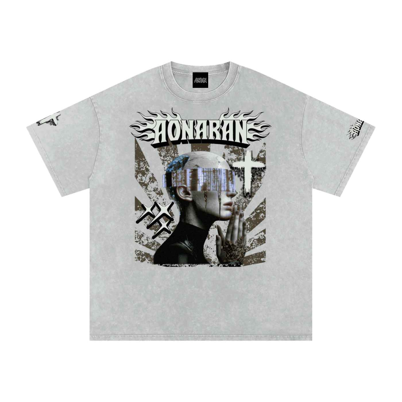 Smiling Tyrant Snow Washed Oversized Cotton T-Shirt