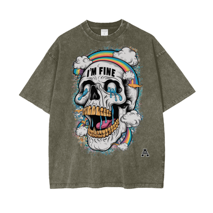 Aonaran Graphic Acid Wash Oversize T-Shirt