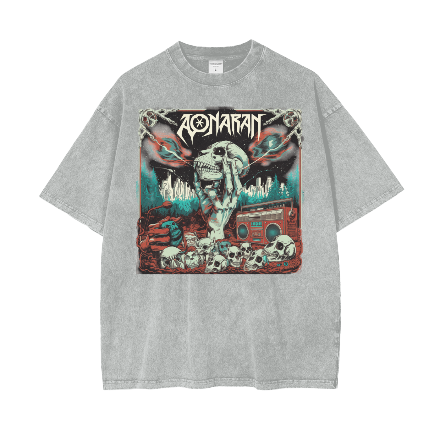 Aonaran Graphic Acid Wash Oversize T-Shirt