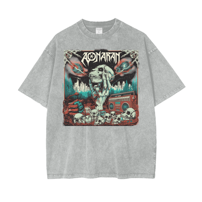 Aonaran Graphic Acid Wash Oversize T-Shirt