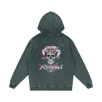 Aonaran 3D Bone Acid Wash Oversize Hoodie