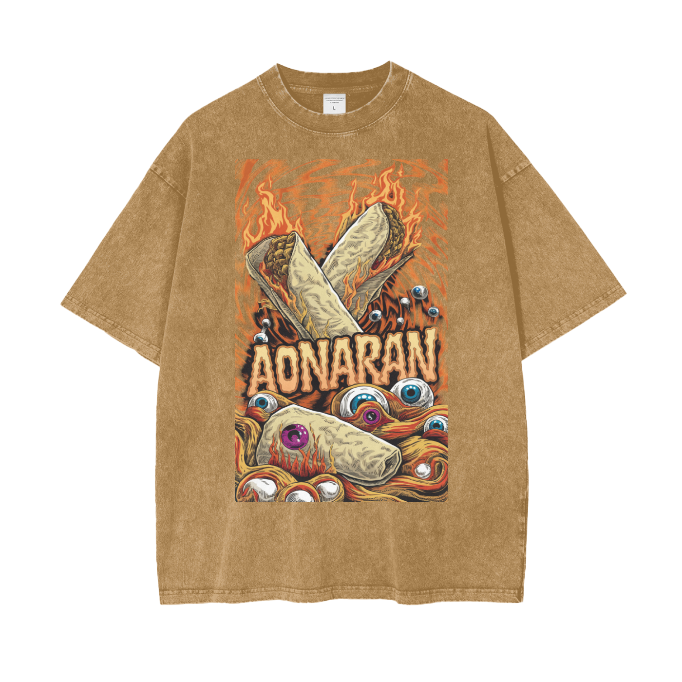 Aonaran Graphic Acid Wash Oversize T-Shirt