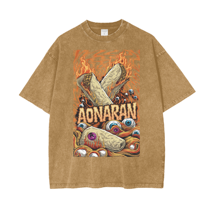 Aonaran Graphic Acid Wash Oversize T-Shirt