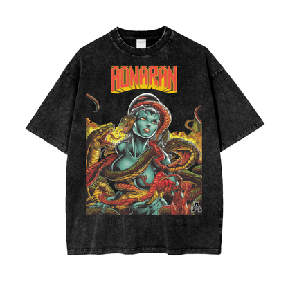 Aonaran Graphic Acid Wash Oversize T-Shirt