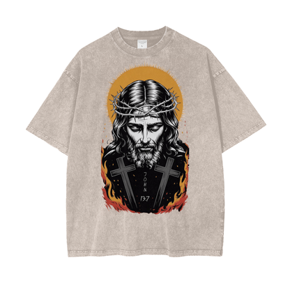 Jesus is King Oversize Snow Washed T-Shirt