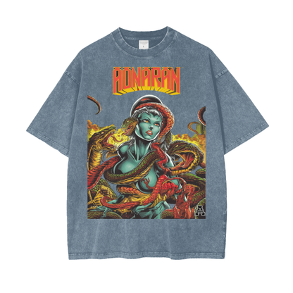 Aonaran Graphic Acid Wash Oversize T-Shirt