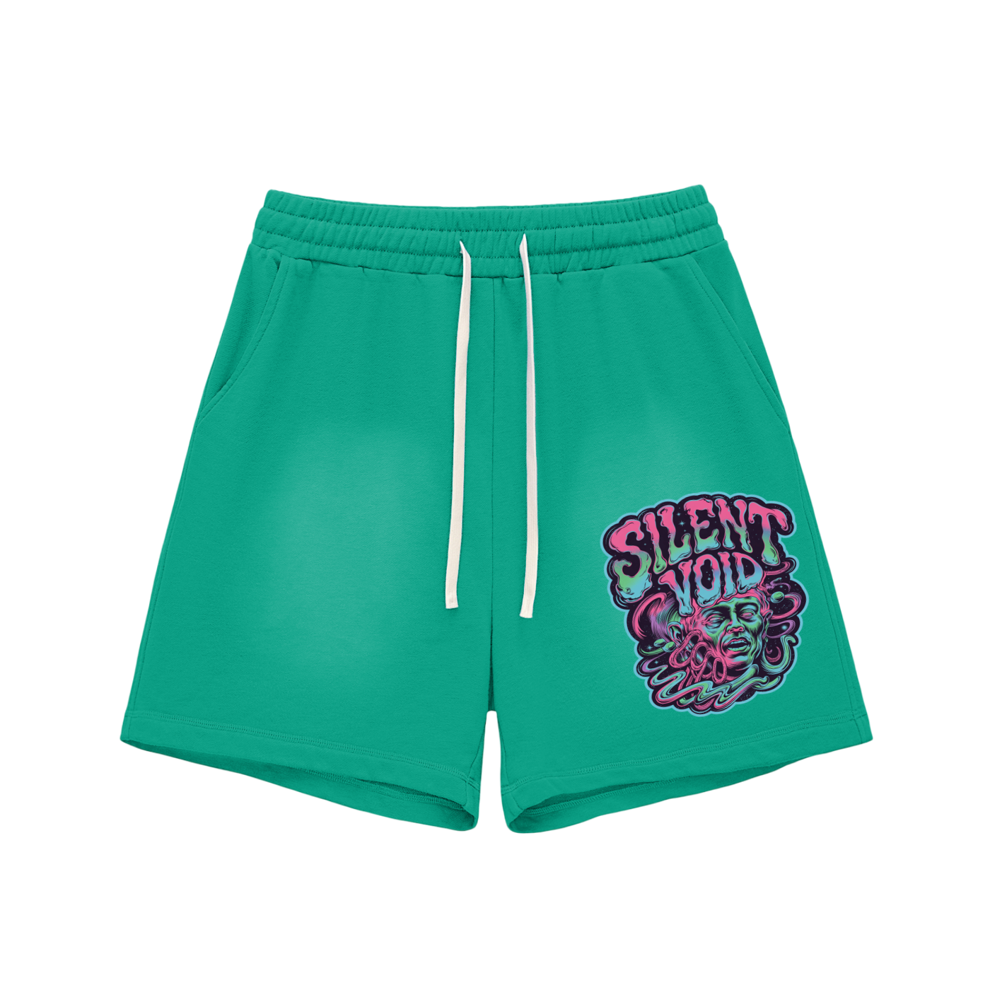 Aonaran 1 OFF Sun Fade Raw Edge Cotton Shorts