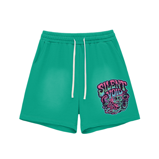 Aonaran 1 OFF Sun Fade Raw Edge Cotton Shorts