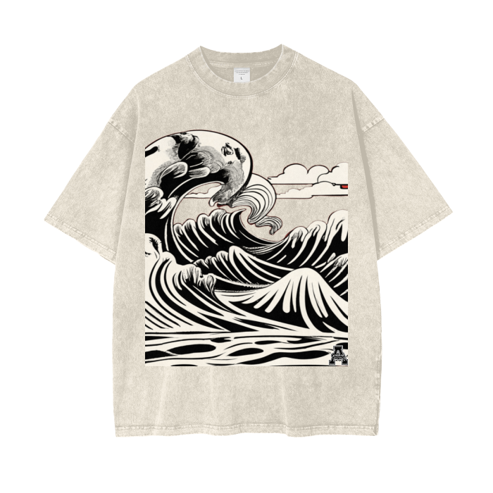 Aonaran Graphic Acid Wash Oversize T-Shirt