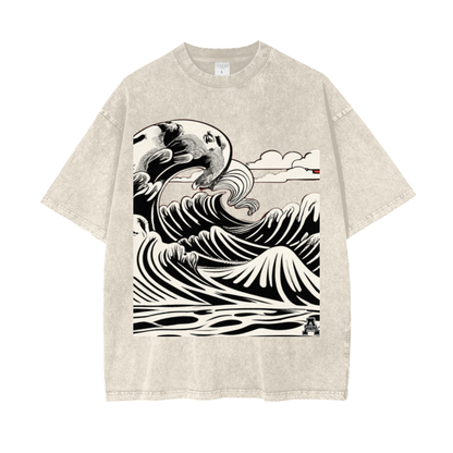Aonaran Graphic Acid Wash Oversize T-Shirt