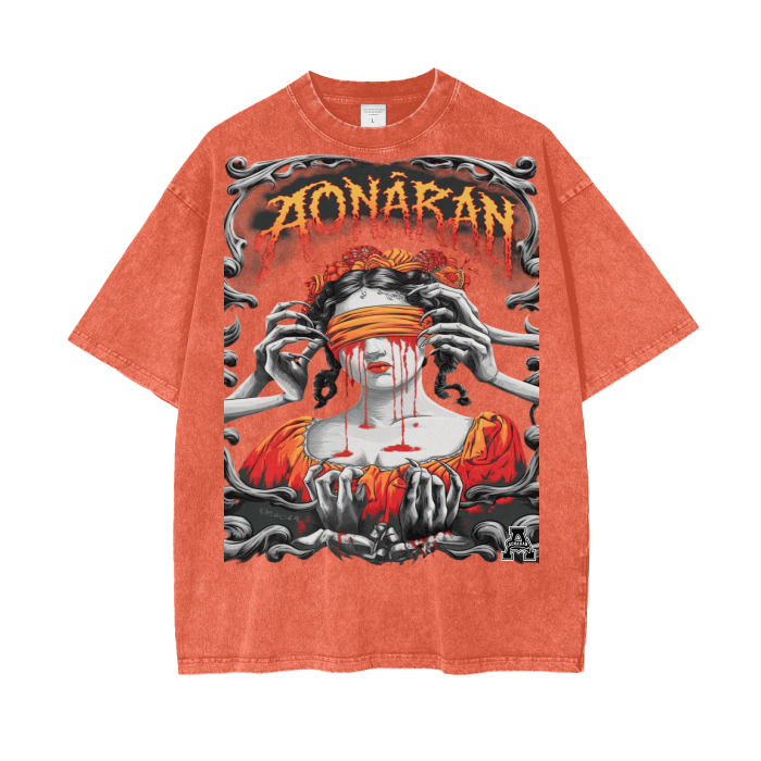 Aonaran Graphic Acid Wash Oversize T-Shirt