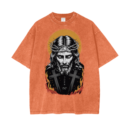 Jesus is King Oversize Snow Washed T-Shirt
