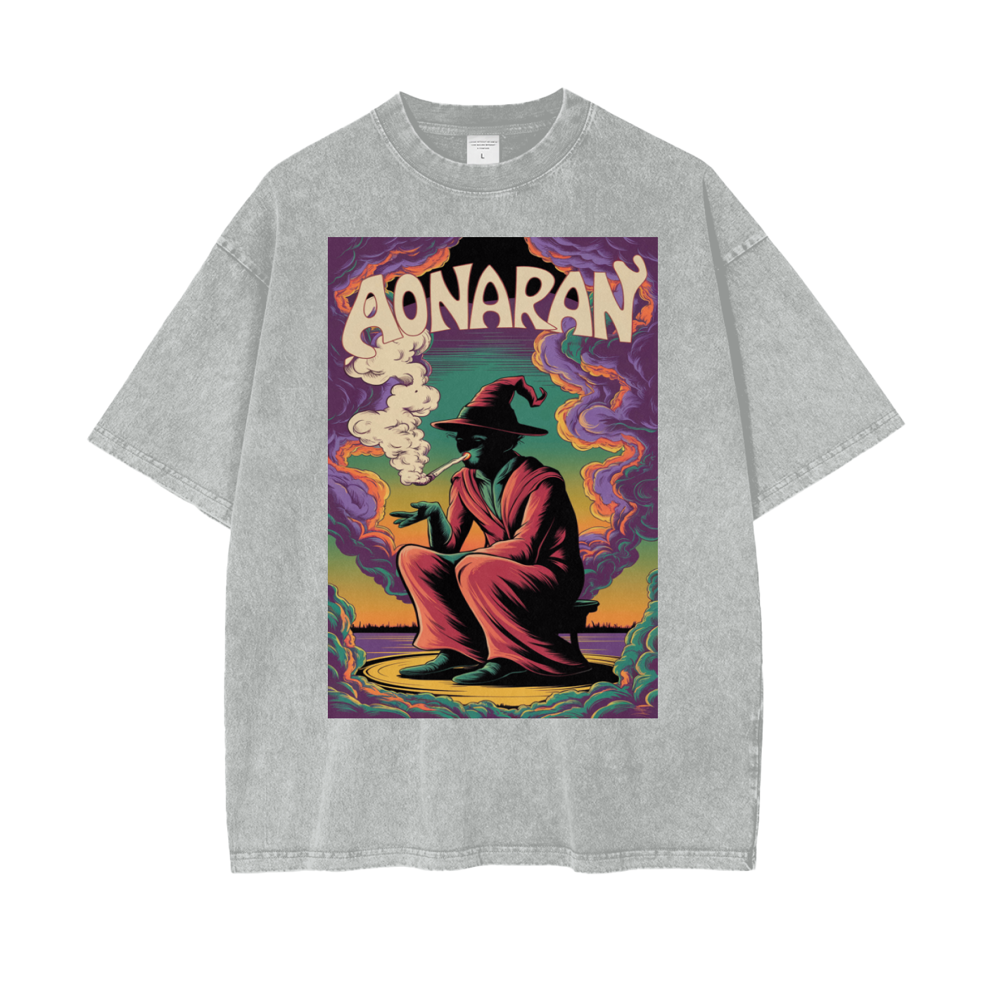 Aonaran Graphic Acid Wash Oversize T-Shirt