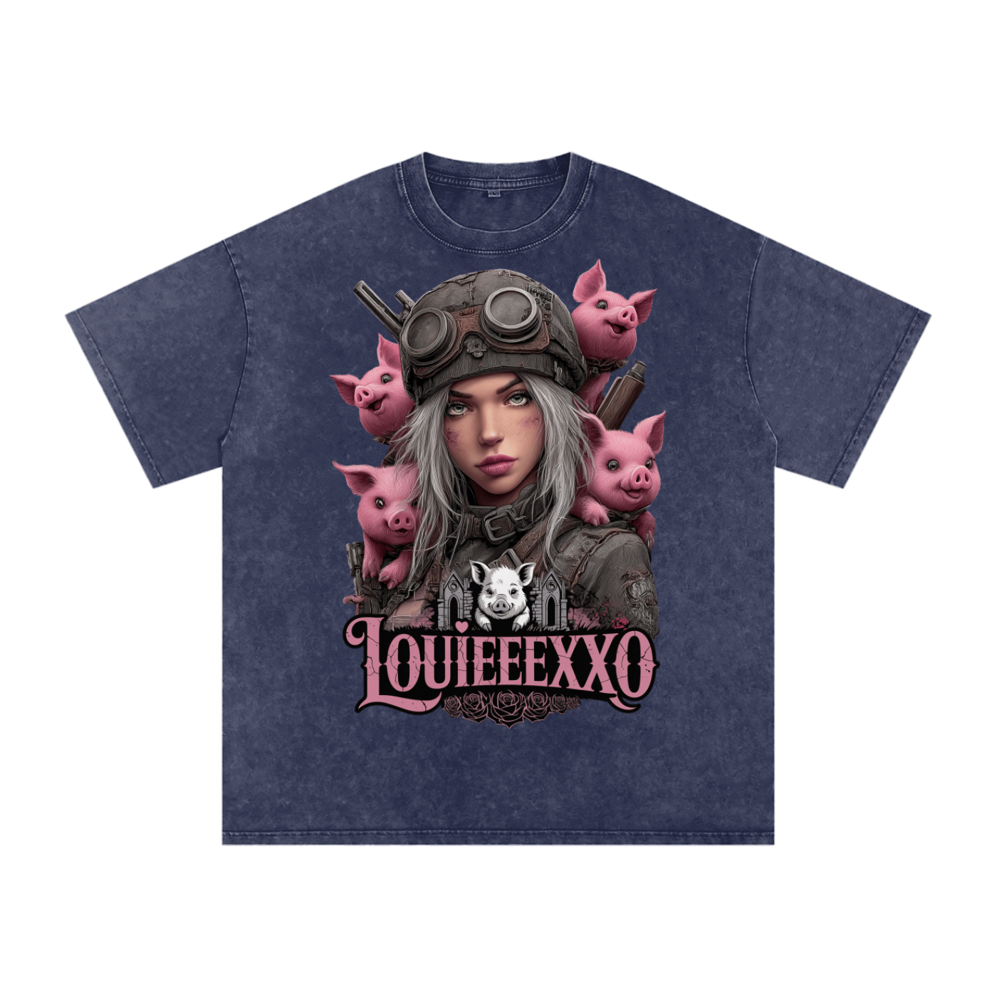 Louieeexxo Snow Washed Oversized Cotton T-Shirt