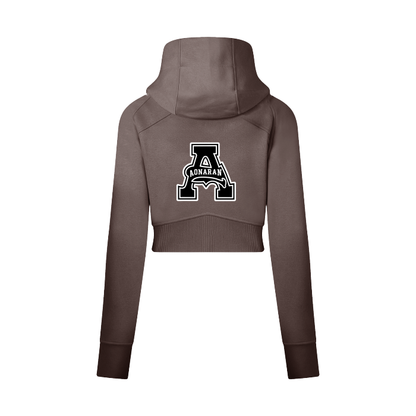 Aonaran Womens Cropped Zip-Through Hoodie