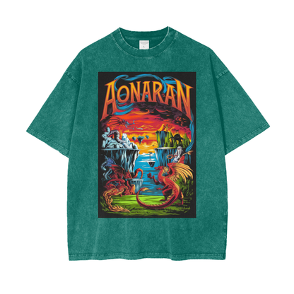 Aonaran Graphic Acid Wash Oversize T-Shirt
