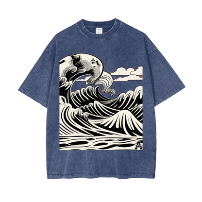 Aonaran Graphic Acid Wash Oversize T-Shirt