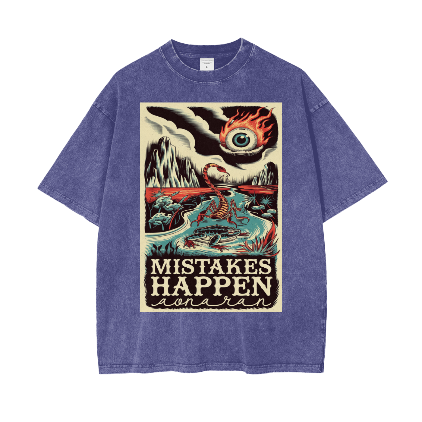 Aonaran Graphic Acid Wash Oversize T-Shirt