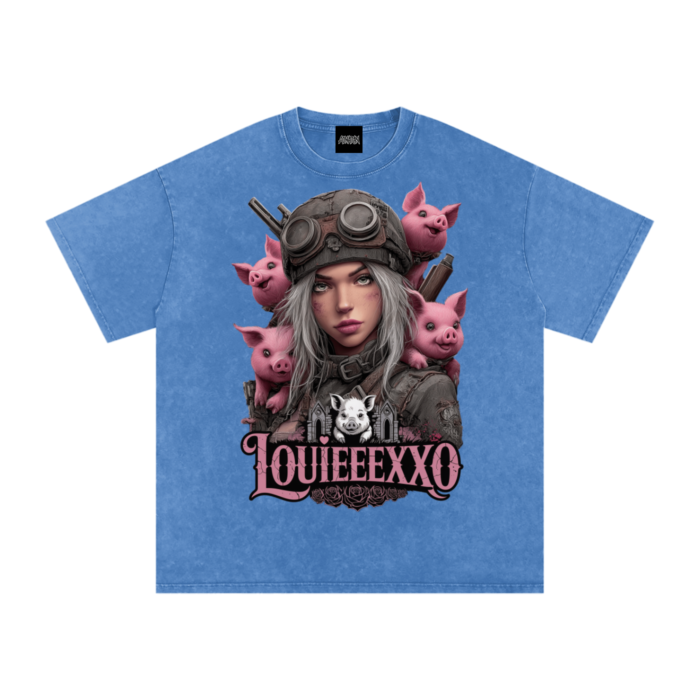 Louieeexxo Snow Washed Oversized Cotton T-Shirt