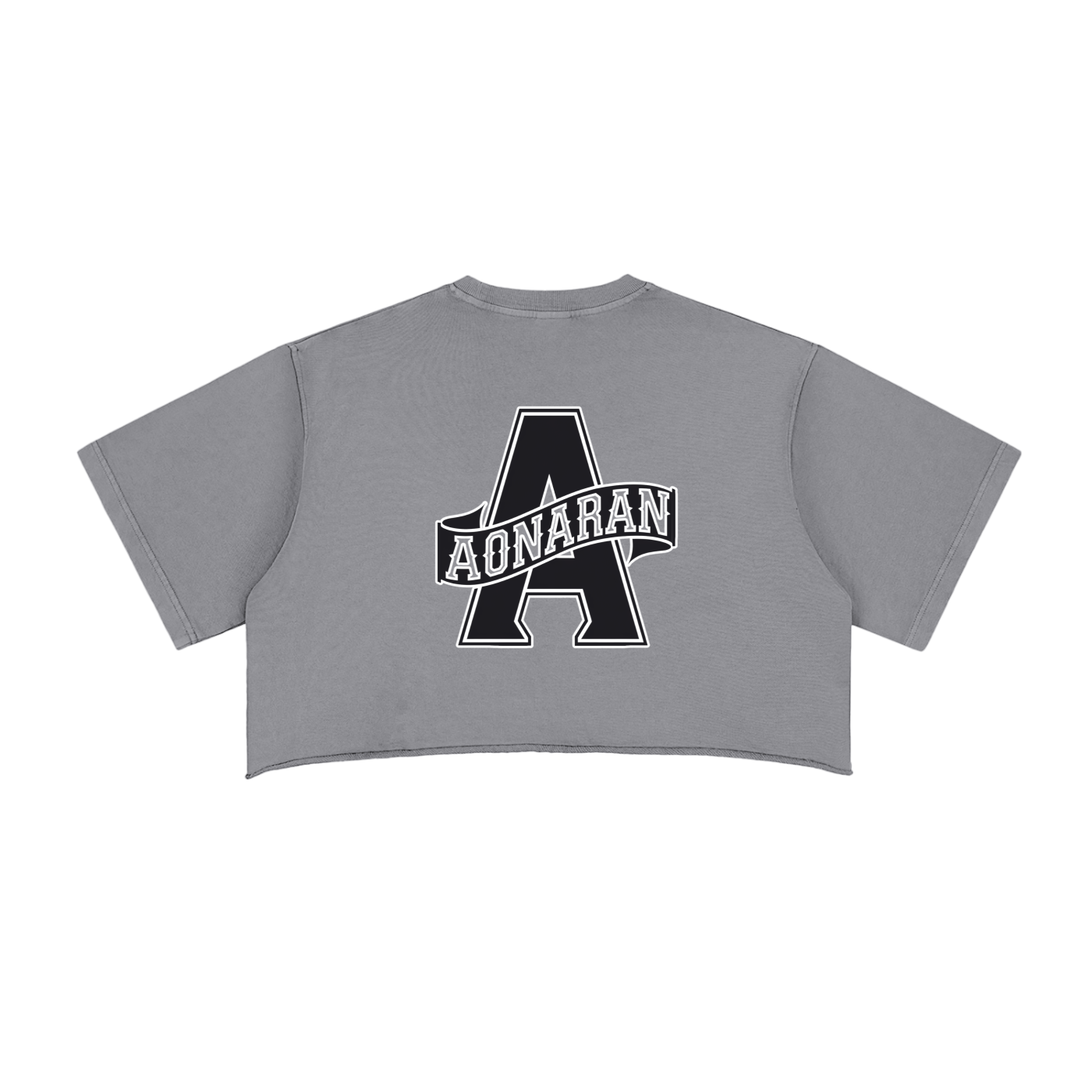 Aonaran 1 OFF Snow Washed Raw Edge Crop Top