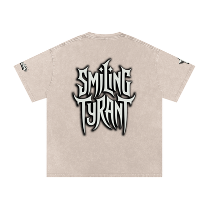 Smiling Tyrant Snow Washed Oversized Cotton T-Shirt