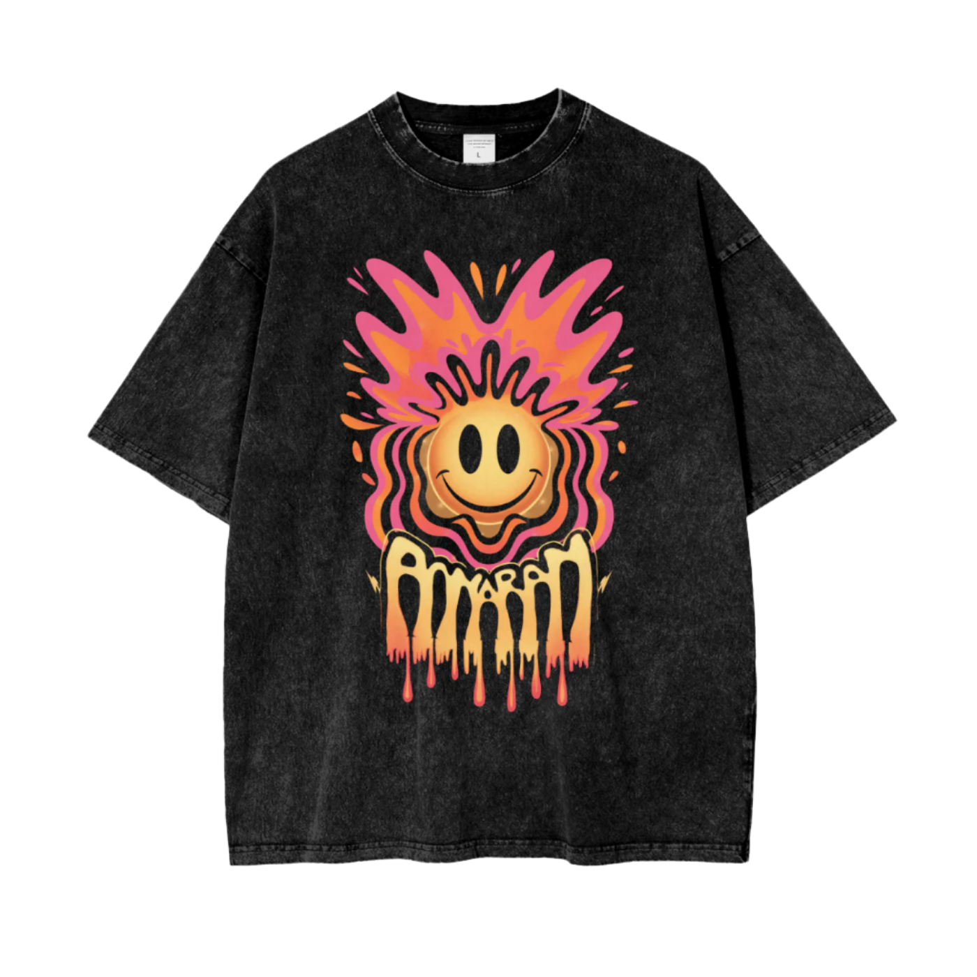 Aonaran Graphic Acid Wash Oversize T-Shirt