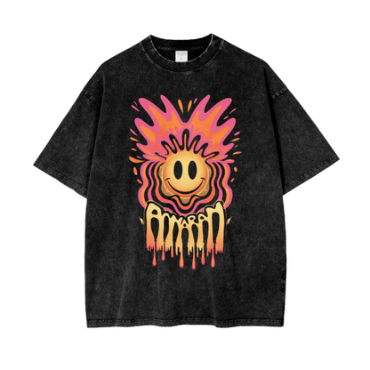 Aonaran Graphic Acid Wash Oversize T-Shirt