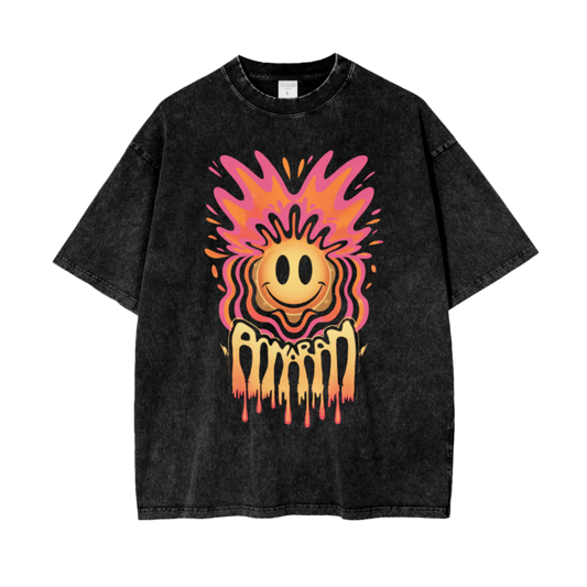 Aonaran Graphic Acid Wash Oversize T-Shirt