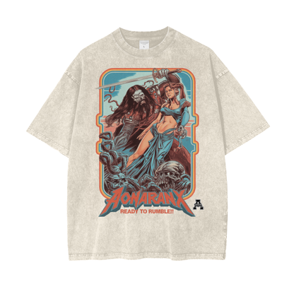 Aonaran Graphic Acid Wash Oversize T-Shirt