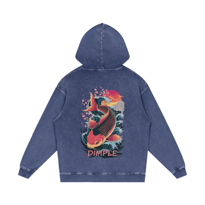 Dimple Acid Wash Oversize Hoodie