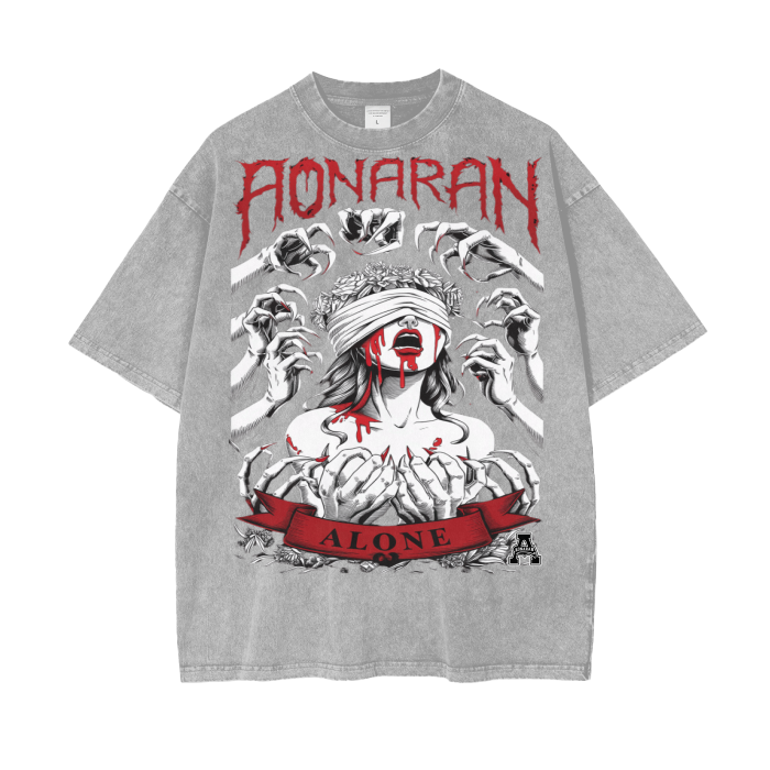 Aonaran Graphic Acid Wash Oversize T-Shirt