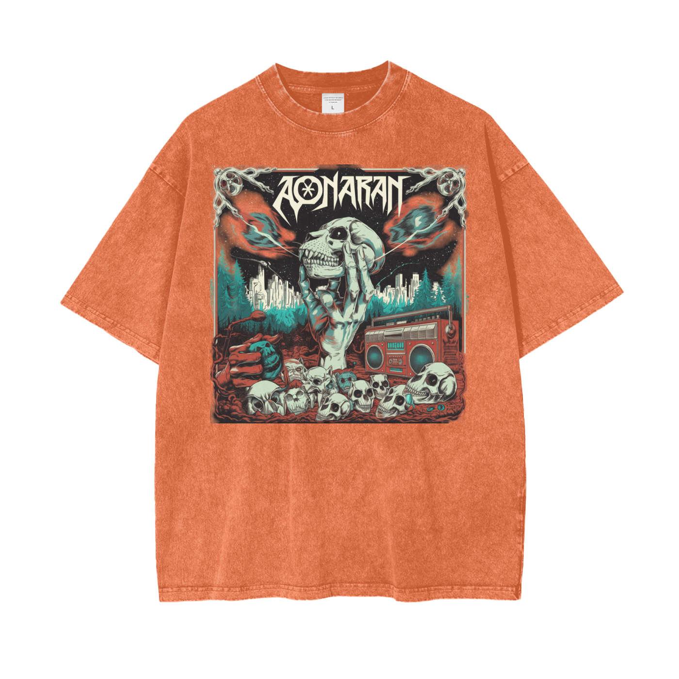Aonaran Graphic Acid Wash Oversize T-Shirt