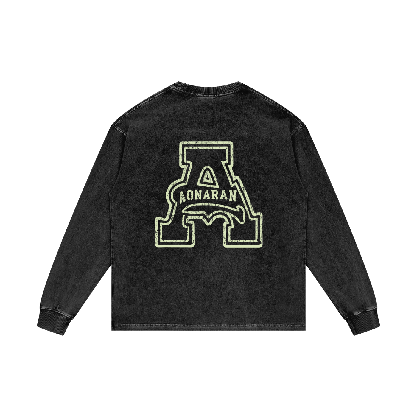 Aonaran Elementals Acid Wash Oversize Long Sleeve T-Shirt