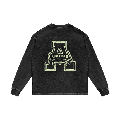 Aonaran Elementals Acid Wash Oversize Long Sleeve T-Shirt