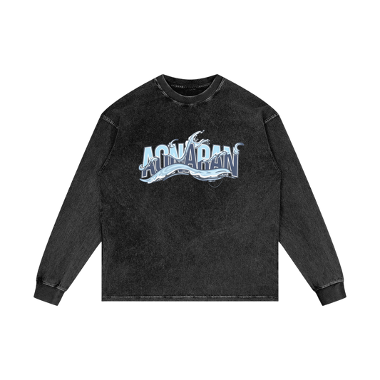Aonaran Elementals Acid Wash Oversize Long Sleeve T-Shirt