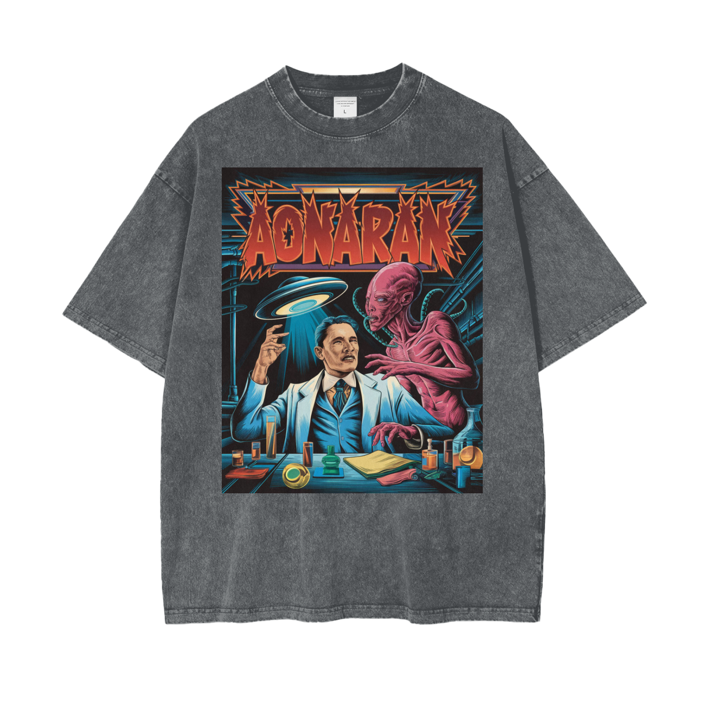Aonaran Graphic Acid Wash Oversize T-Shirt