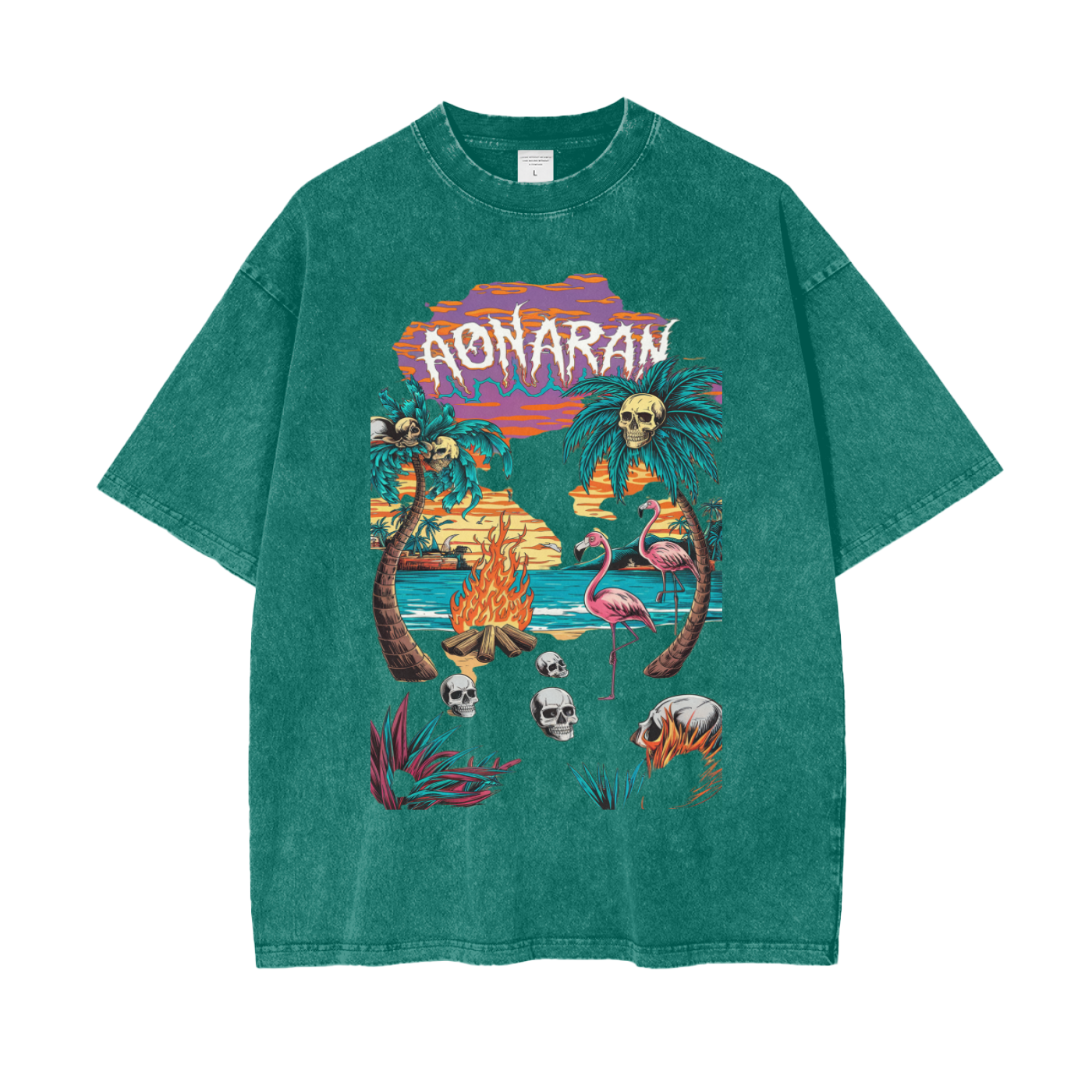 Aonaran Graphic Acid Wash Oversize T-Shirt
