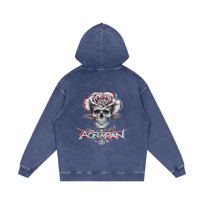 Aonaran 3D Bone Acid Wash Oversize Hoodie