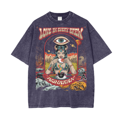 Aonaran Graphic Acid Wash Oversize T-Shirt